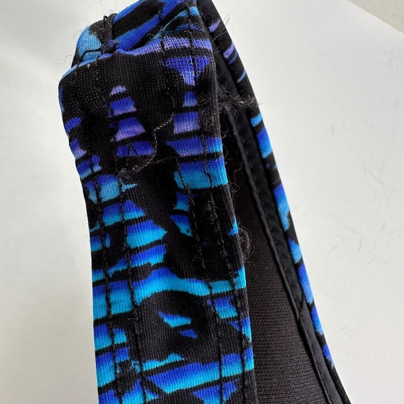 Miraclesuit One Piece Swimsuit Blue Black Print Cross Front Size M? - Picture 8 of 13